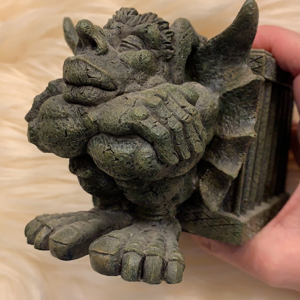Gargoyle trinket box with pentacle gothic not cc eligible